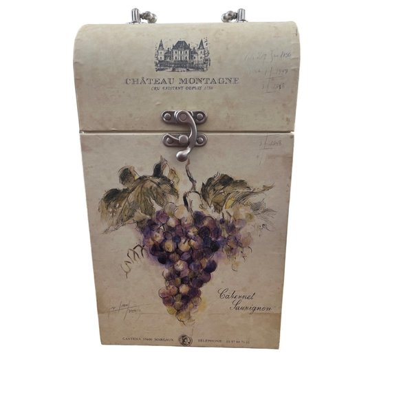 Vintage Lauren Hamilton TRI-COASTAL DESIGN HARD CASE WINE CARRIER CHATEAU MONTAG - Picture 1 of 7